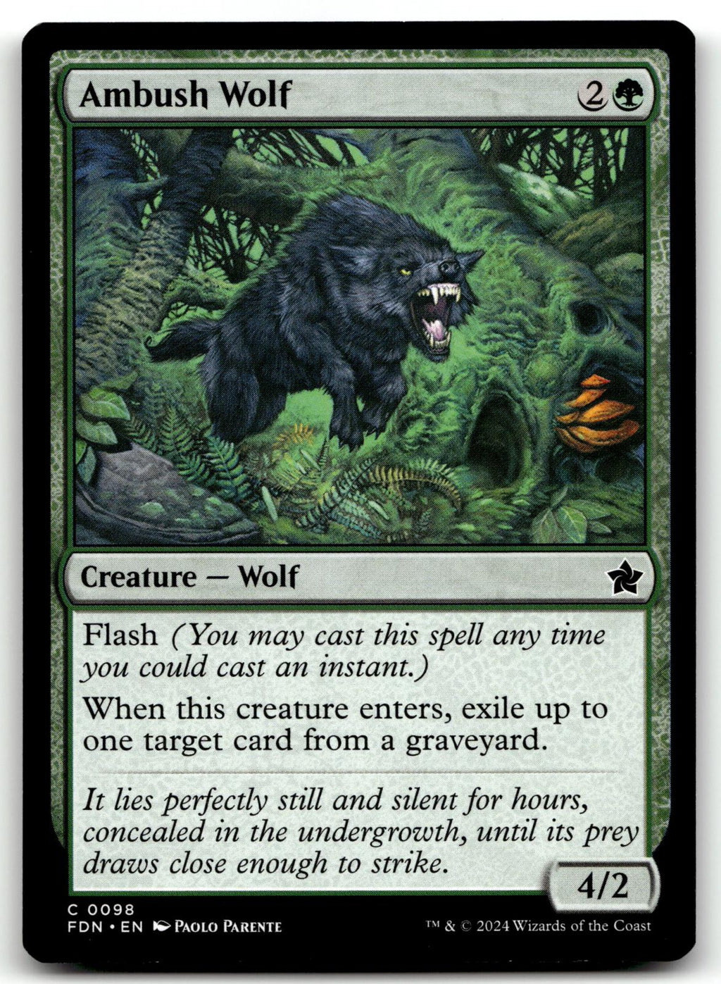Ambush Wolf 98 Common Foundations Magic: The Gathering Near Mint