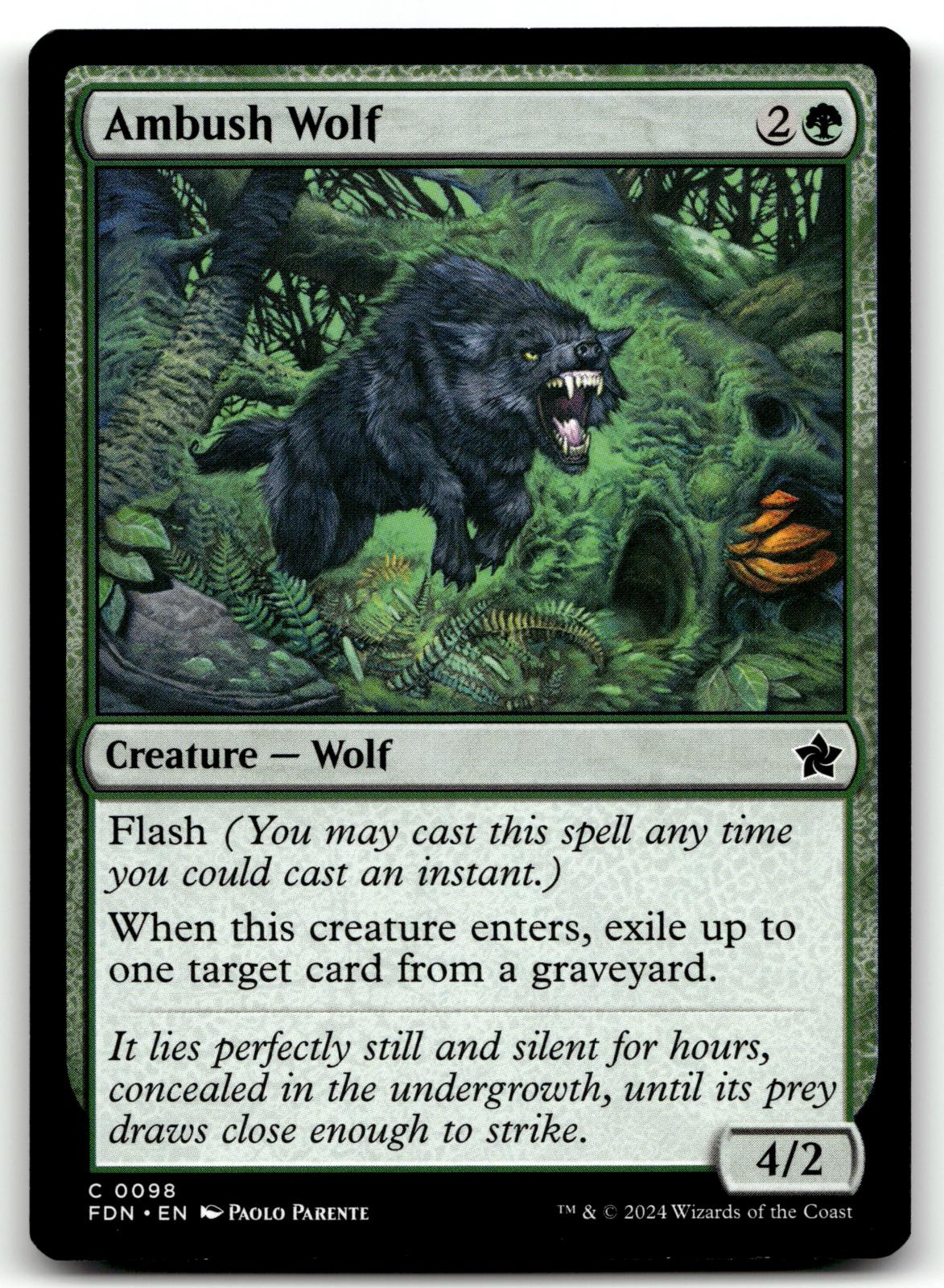 Ambush Wolf 98 Common Foundations Magic: The Gathering Near Mint