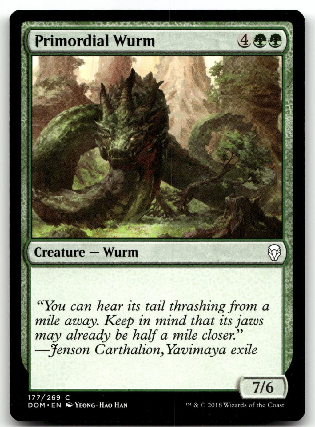 Primordial Wurm 177 Common Dominaria Magic: The Gathering Near Mint