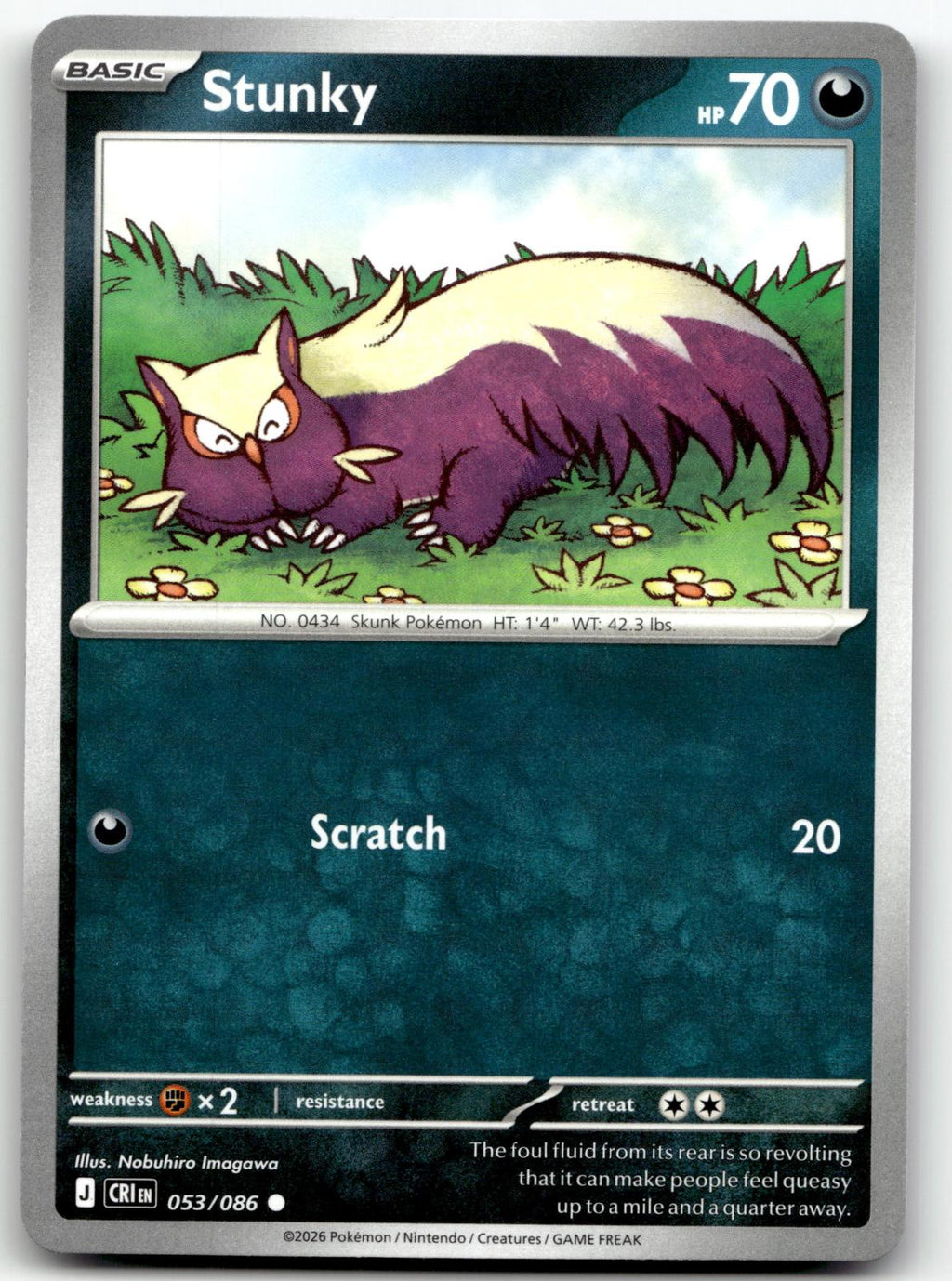 Stunky 053/086 Common Chaos Rising Pokemon Near Mint