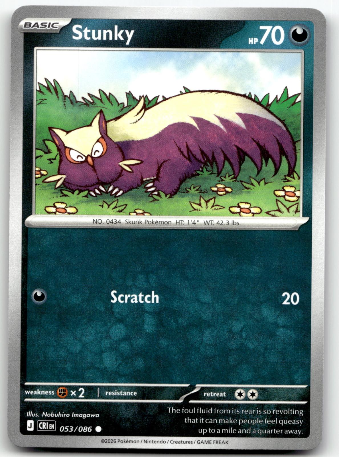 Stunky 053/086 Common Chaos Rising Pokemon Near Mint