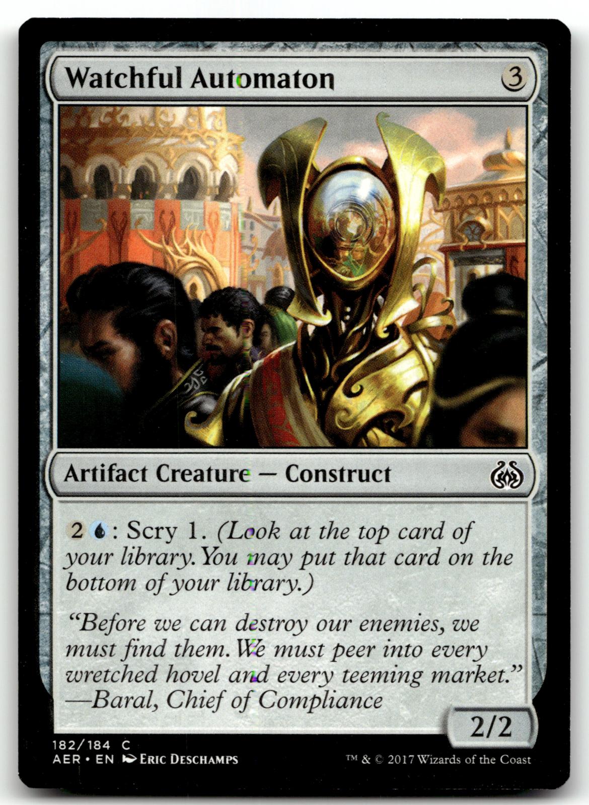Watchful Automaton 182 Common Aether Revolt Magic: The Gathering Near Mint