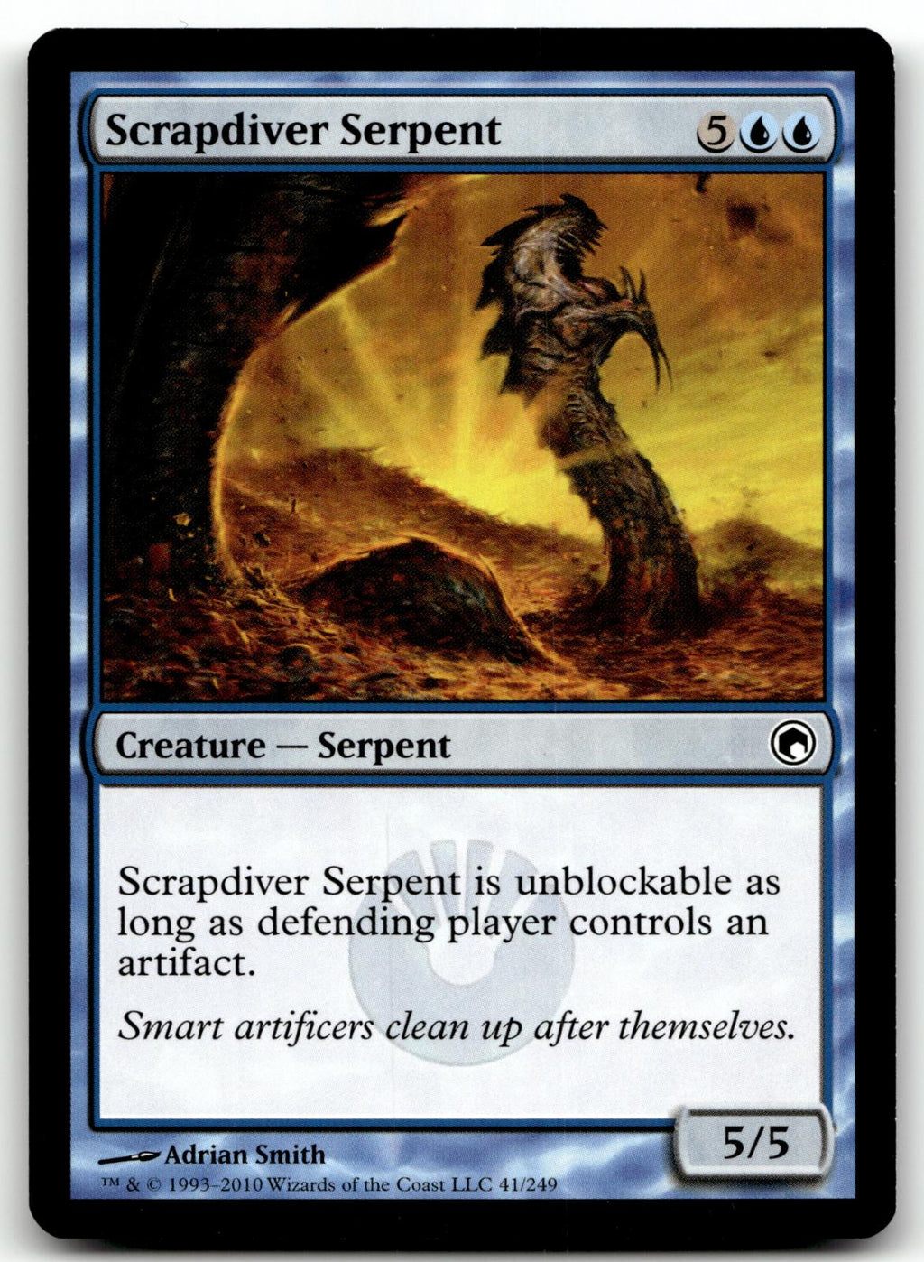 Scrapdiver Serpent 41 Common Scars of Mirrodin Magic: The Gathering Near Mint