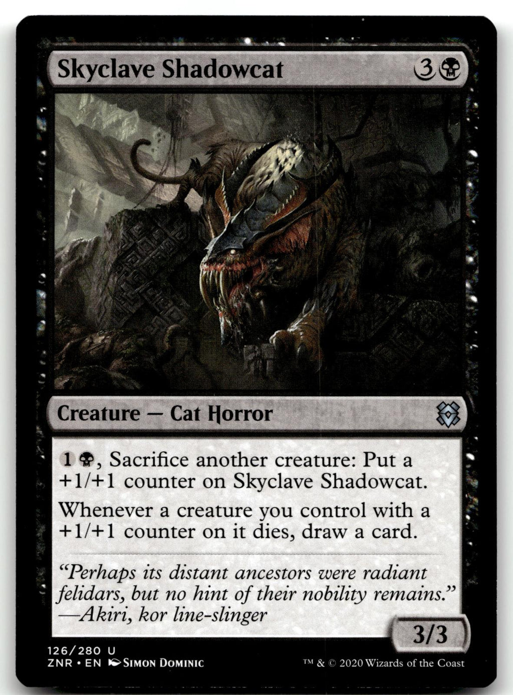Skyclave Shadowcat 126 Uncommon Zendikar Rising Magic: The Gathering Near Mint