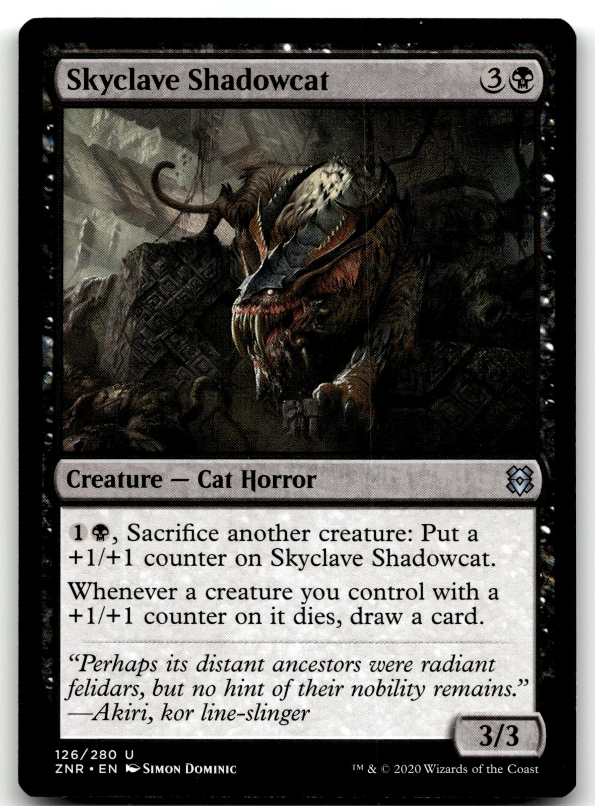 Skyclave Shadowcat 126 Uncommon Zendikar Rising Magic: The Gathering Near Mint