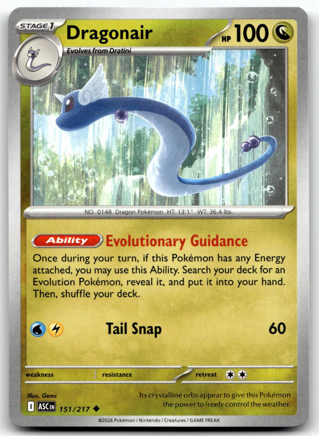 Dragonair 151/217 Uncommon Ascended Heroes Pokemon Near Mint