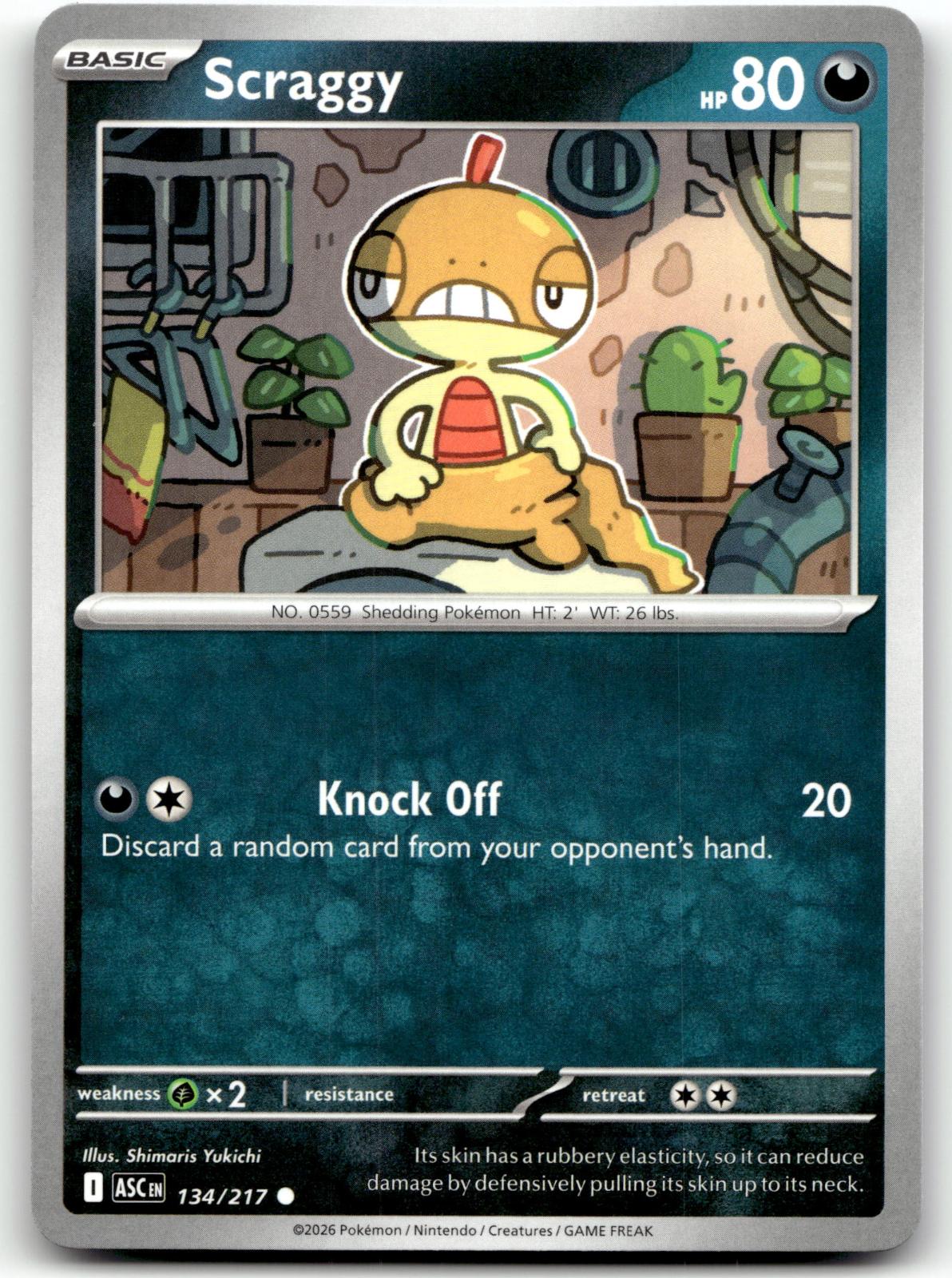 Scraggy 134/217 Common Ascended Heroes Pokemon Near Mint