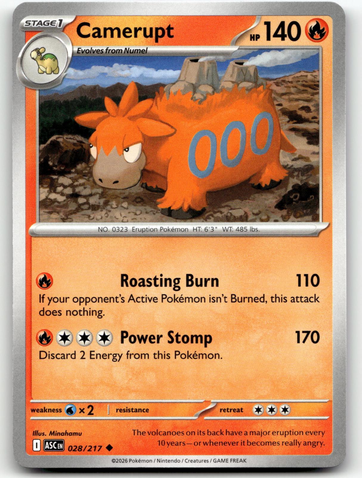 Camerupt 028/217 Uncommon Ascended Heroes Pokemon Near Mint