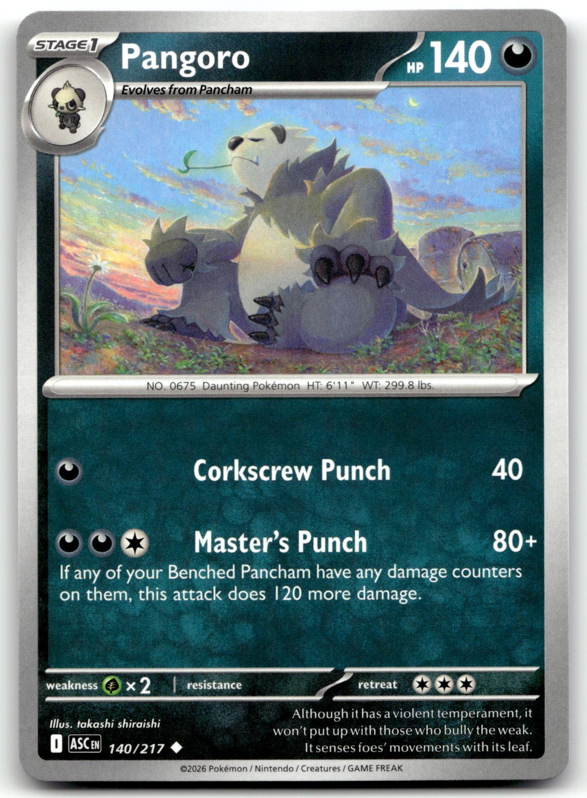 Pangoro 140/217 Uncommon Ascended Heroes Pokemon Near Mint