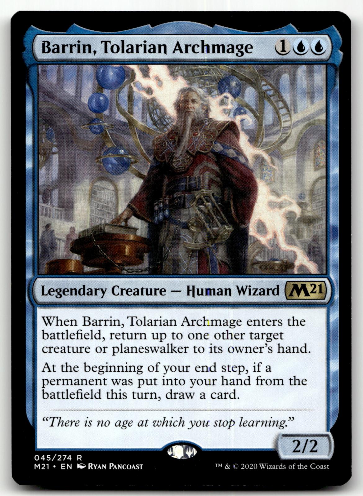 Barrin, Tolarian Archmage 45 Rare Core Set 2021 Magic: The Gathering Near Mint