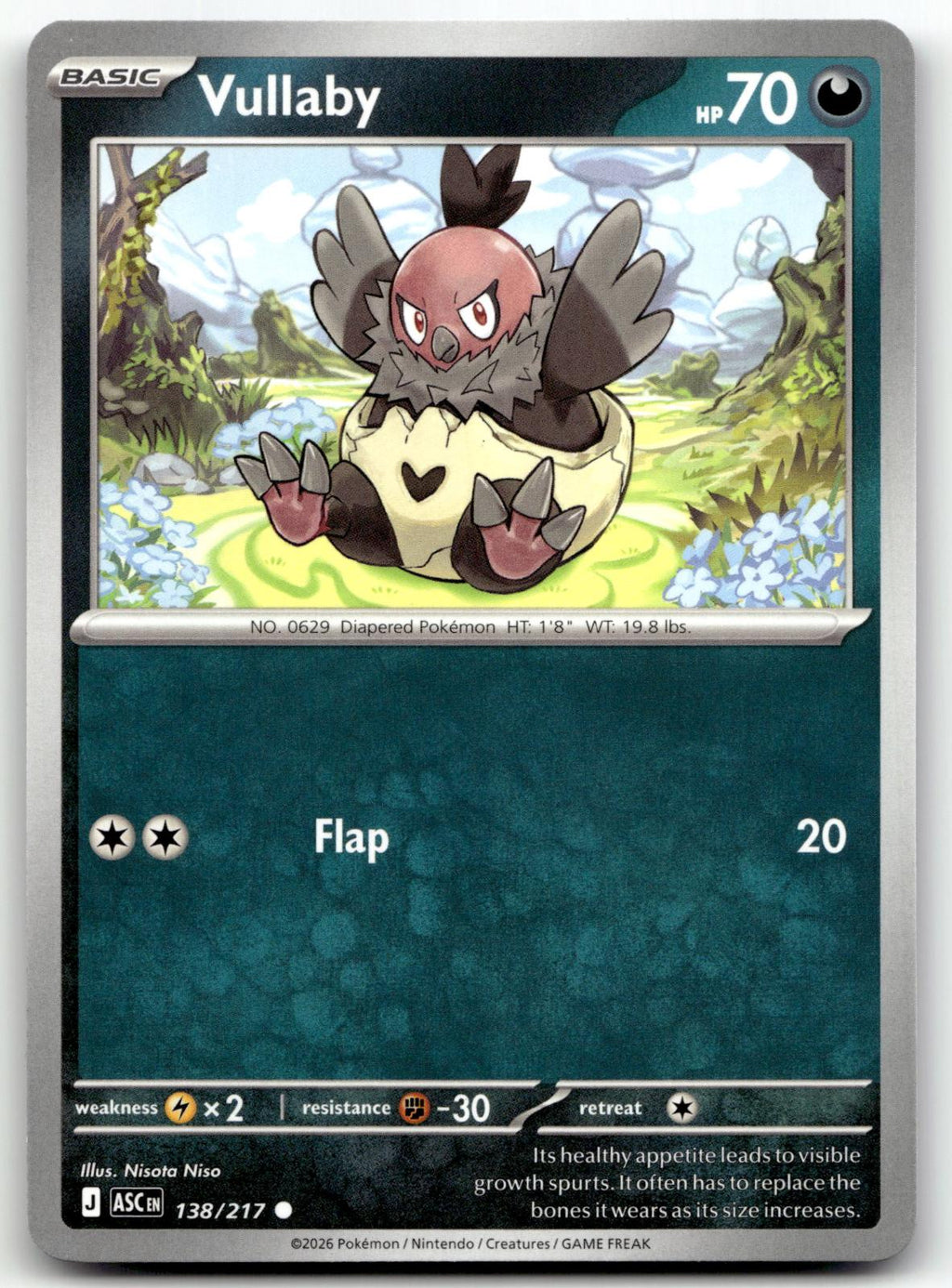 Vullaby 138/217 Common Ascended Heroes Pokemon Near Mint
