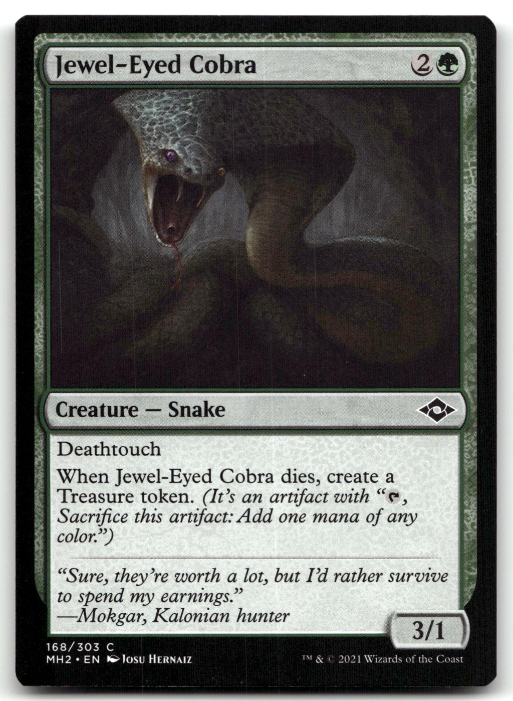 Jewel-Eyed Cobra 168 Common Modern Horizons 2 Magic: The Gathering Near Mint