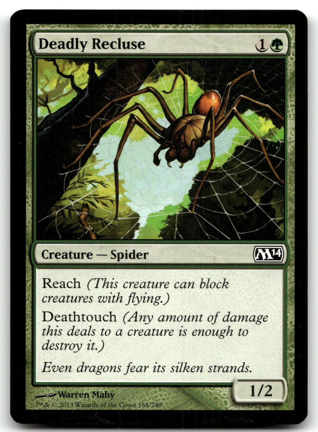 Deadly Recluse 168 Common Magic 2014 (M14) Magic: The Gathering Near Mint