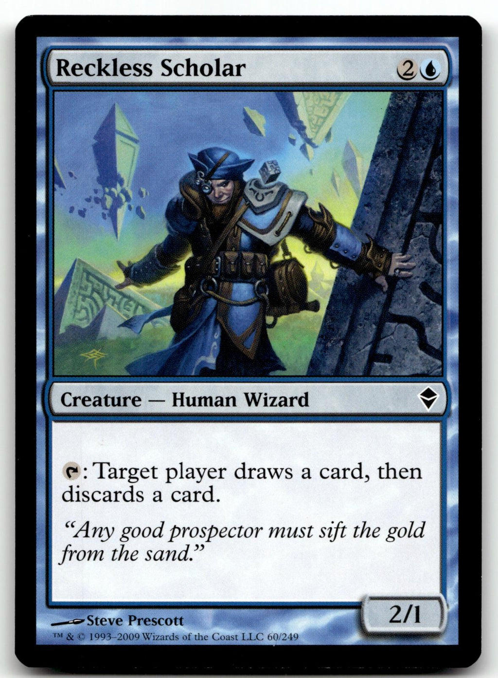 Reckless Scholar 60 Common Zendikar Magic: The Gathering Near Mint