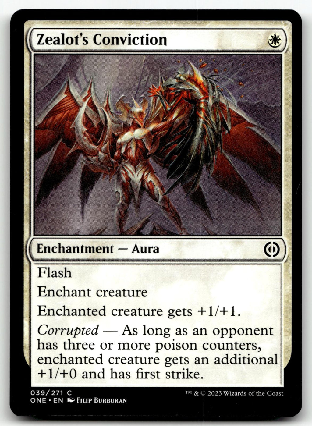 Zealot's Conviction 39 Common Phyrexia: All Will Be One Magic: The Gathering NM