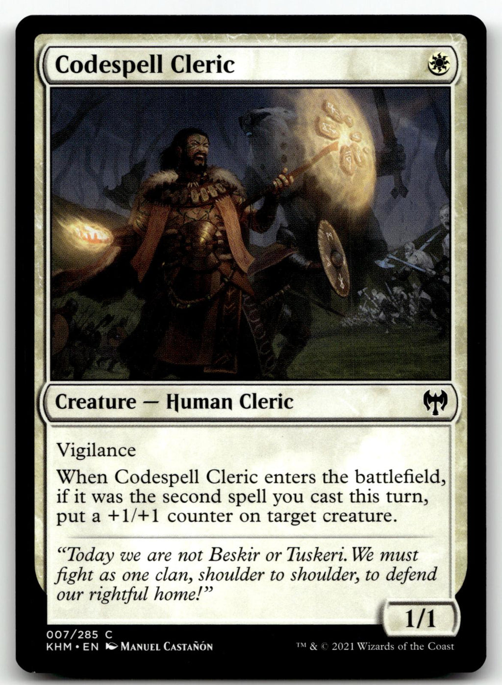 Codespell Cleric 7 Common Kaldheim Magic: The Gathering Near Mint