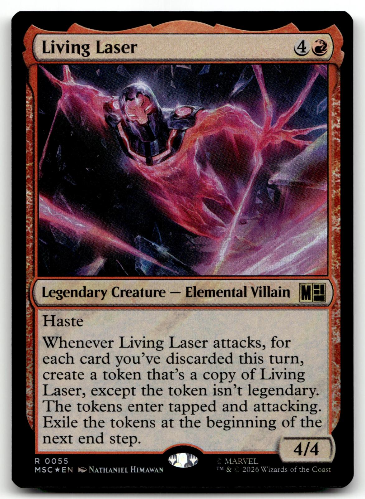 Living Laser 55 Rare Commander: Marvel Super Heroes Magic: The Gathering NM