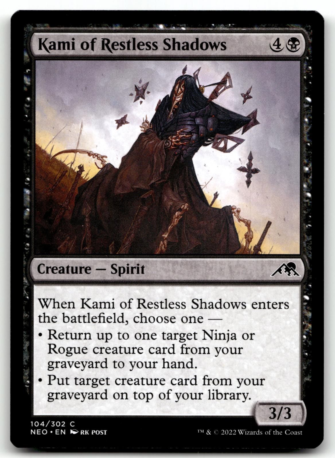 Kami of Restless Shadows 104 Kamigawa: Neon Dynasty Magic: The Gathering NM