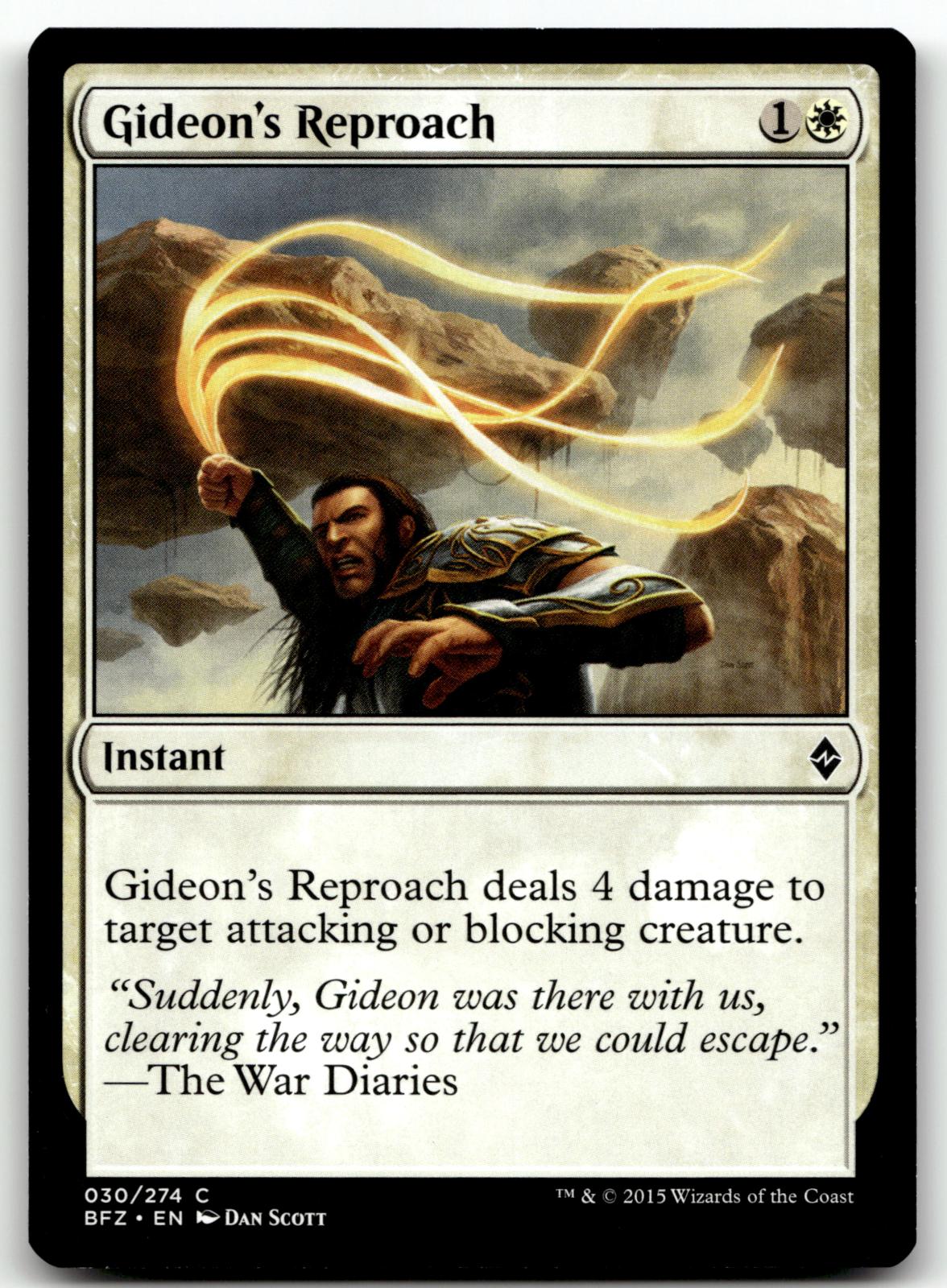 Gideon's Reproach 30 Common Battle for Zendikar Magic: The Gathering Near Mint