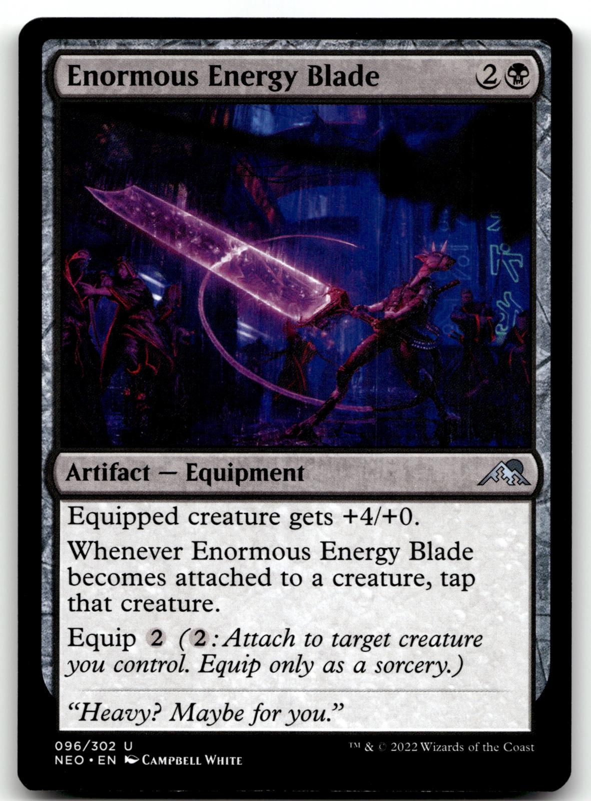 Enormous Energy Blade 96 Uncommon Kamigawa: Neon Dynasty Magic: The Gathering NM