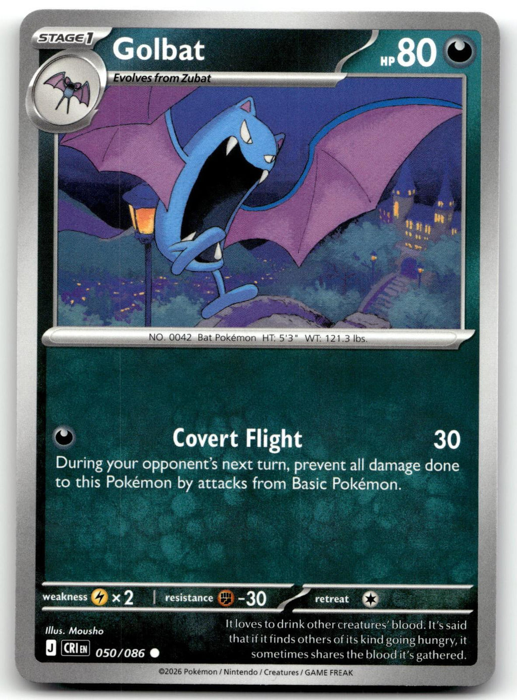 Golbat 050/086 Common Chaos Rising Pokemon Near Mint