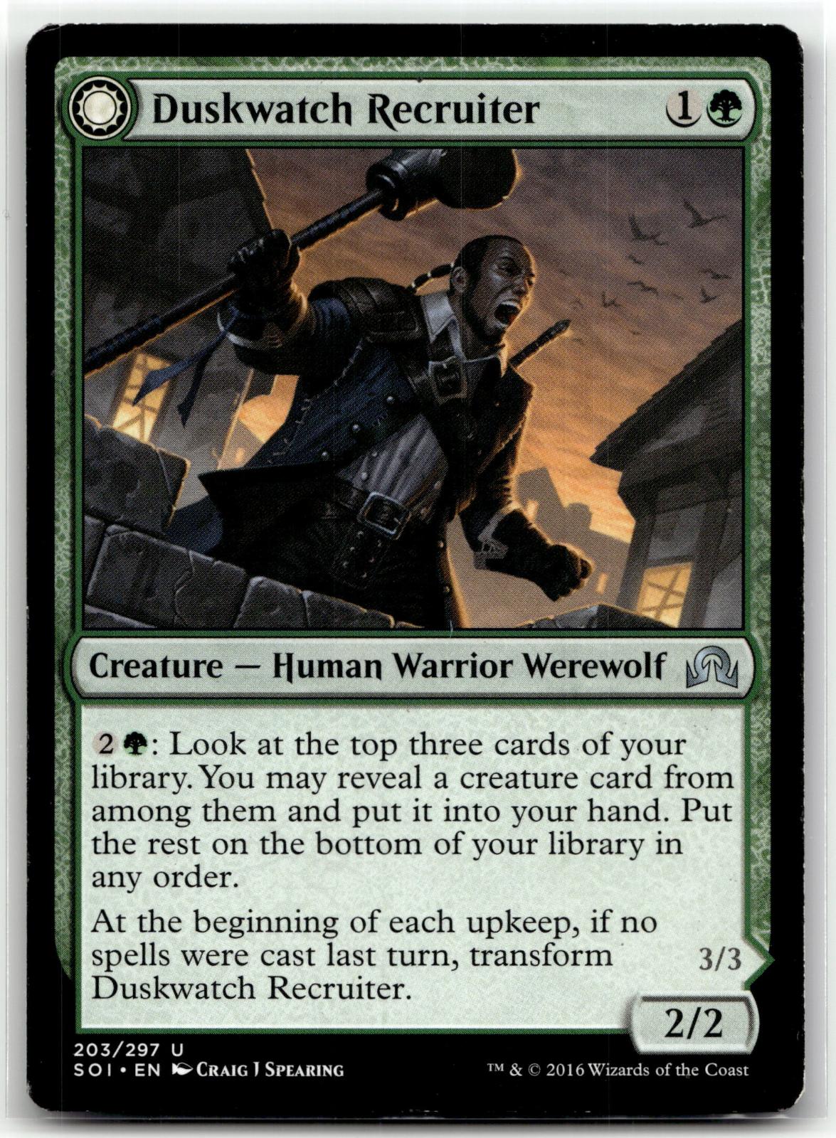 Duskwatch Recruiter 203 Uncommon Shadows over Innistrad Magic: The Gathering NM