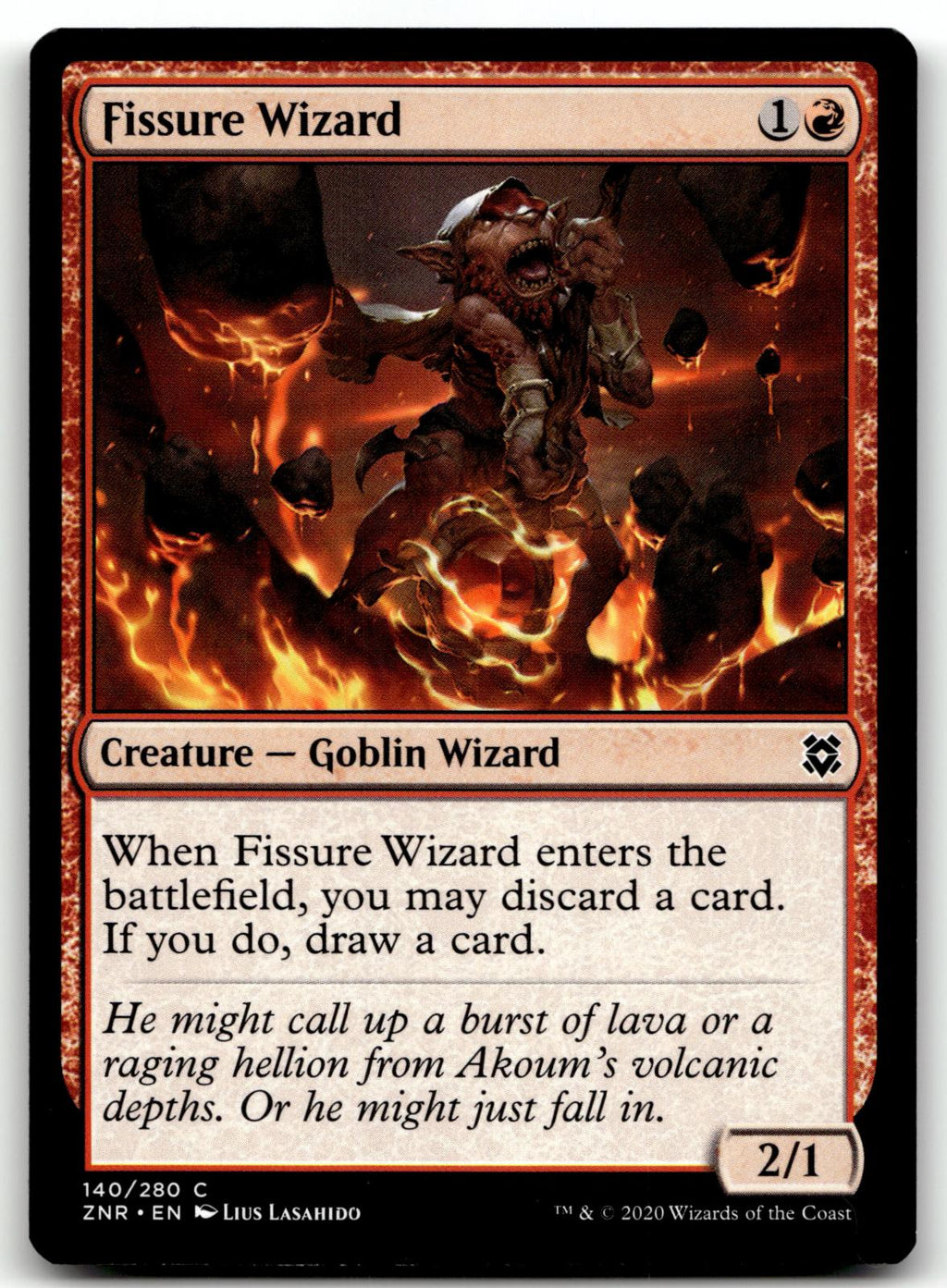 Fissure Wizard 140 Common Zendikar Rising Magic: The Gathering Near Mint