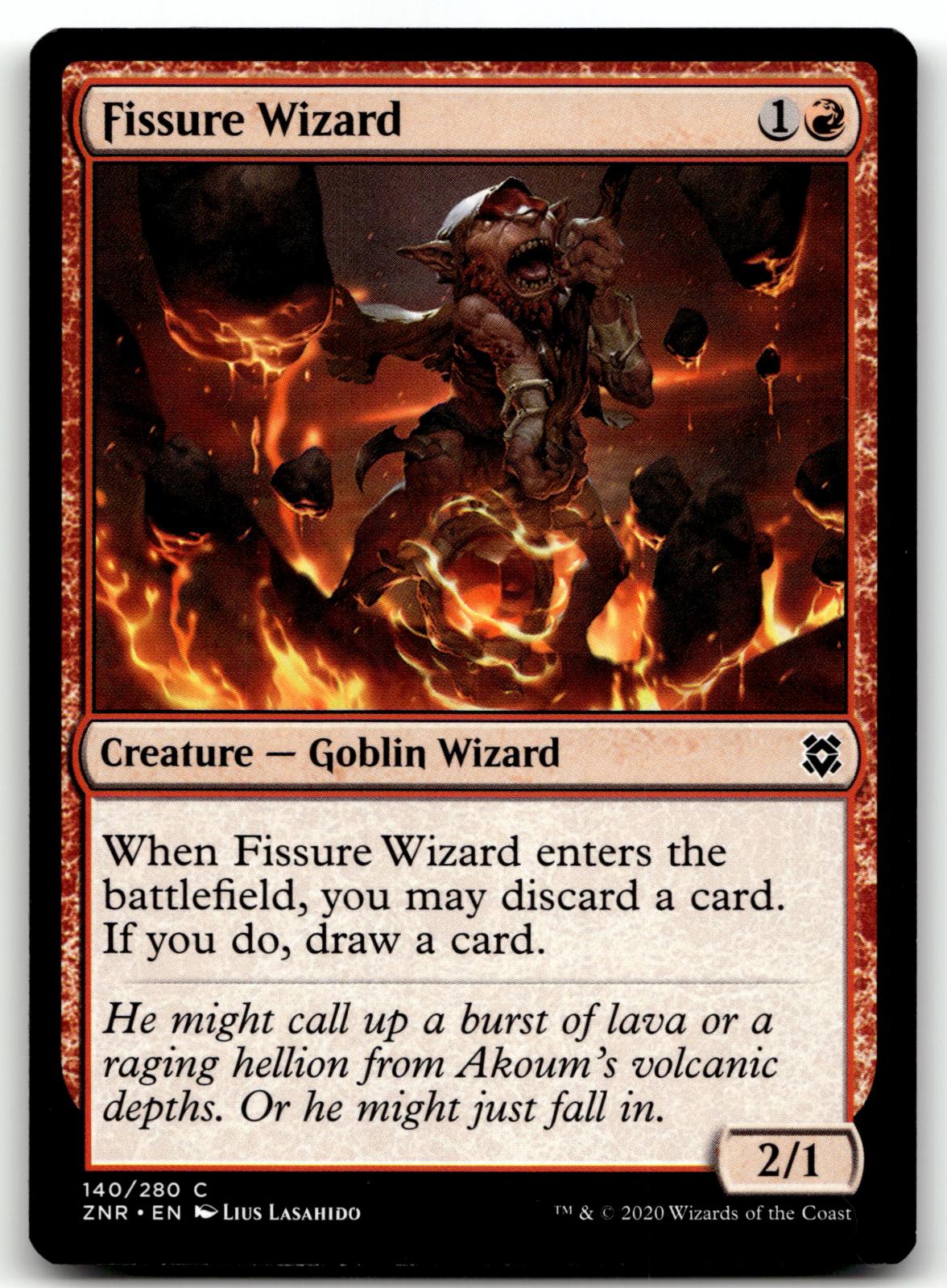Fissure Wizard 140 Common Zendikar Rising Magic: The Gathering Near Mint