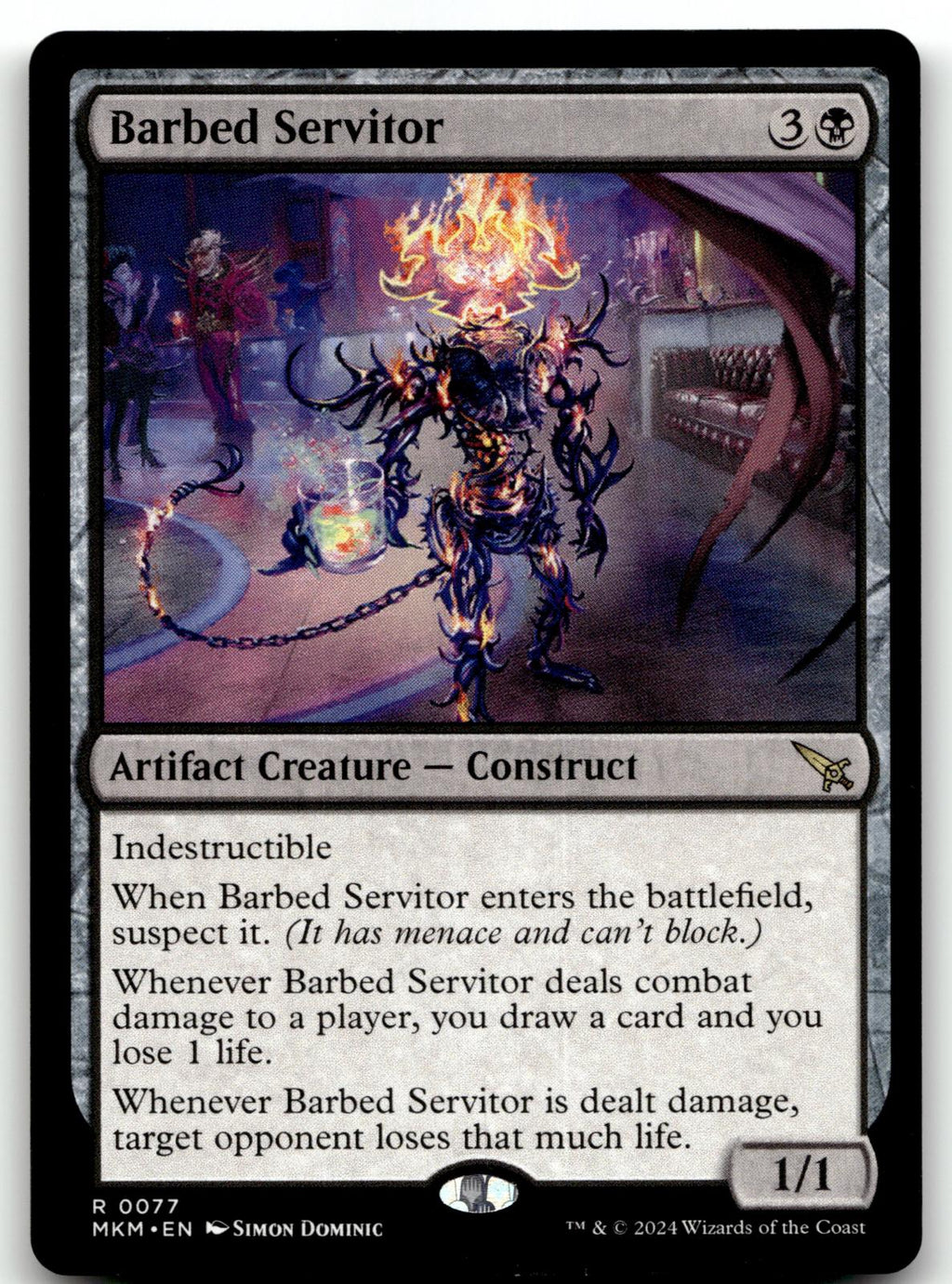 Barbed Servitor 77 Rare Murders at Karlov Manor Magic: The Gathering Near Mint