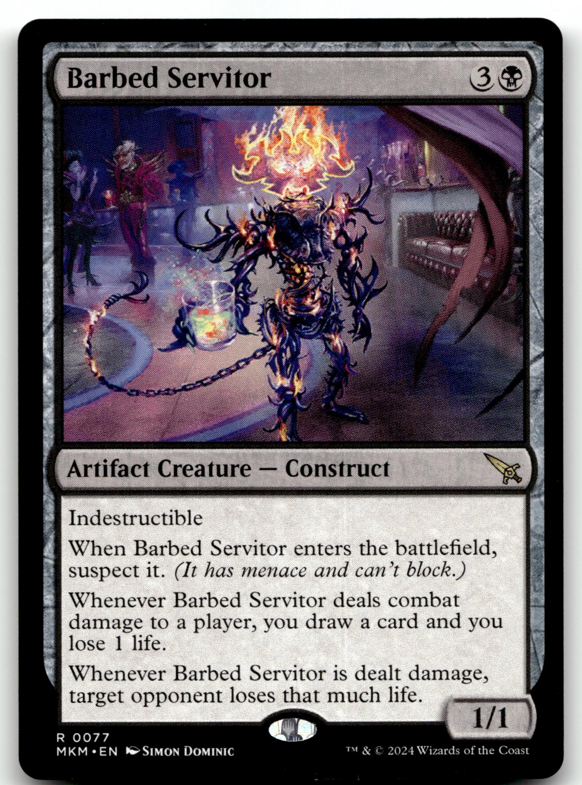 Barbed Servitor 77 Rare Murders at Karlov Manor Magic: The Gathering Near Mint