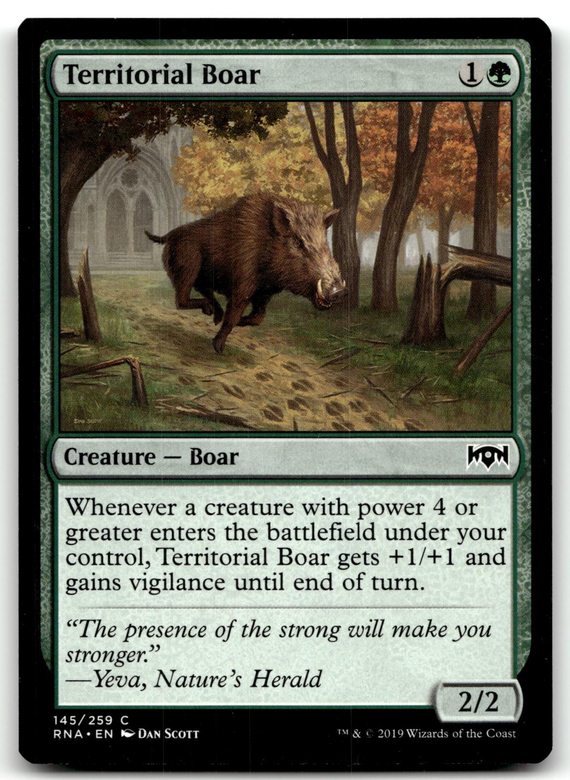 Territorial Boar 145 Common Ravnica Allegiance Magic: The Gathering Near Mint