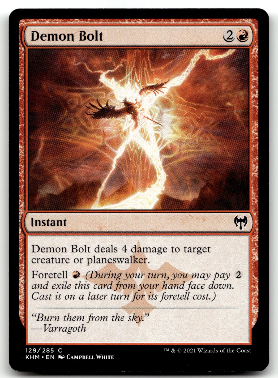 Demon Bolt 129 Common Kaldheim Magic: The Gathering Near Mint