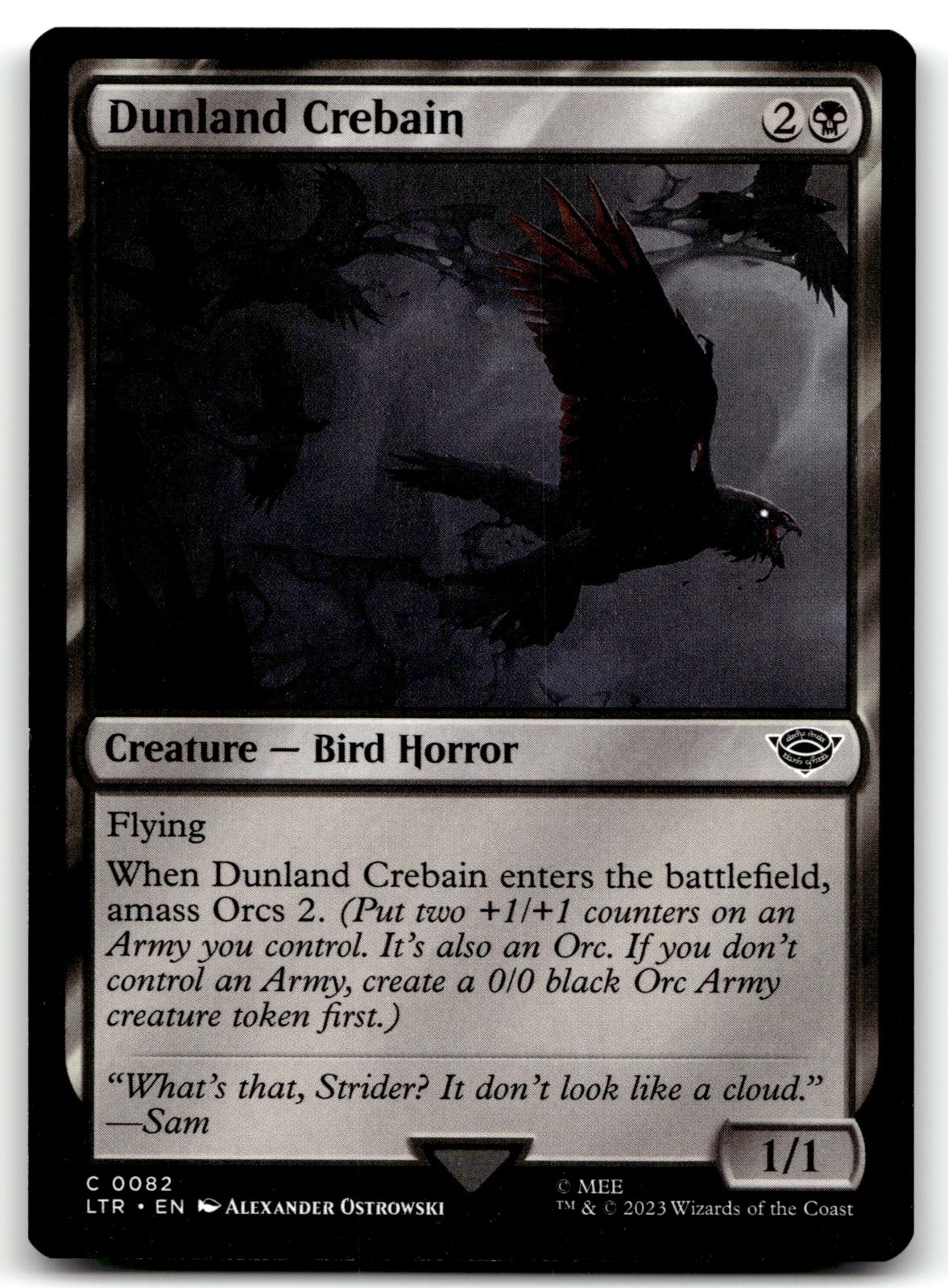 Dunland Crebain 82 Universes Beyond: The Lord of the Rings: Tales of Middle-earth Magic: The Gathering NM