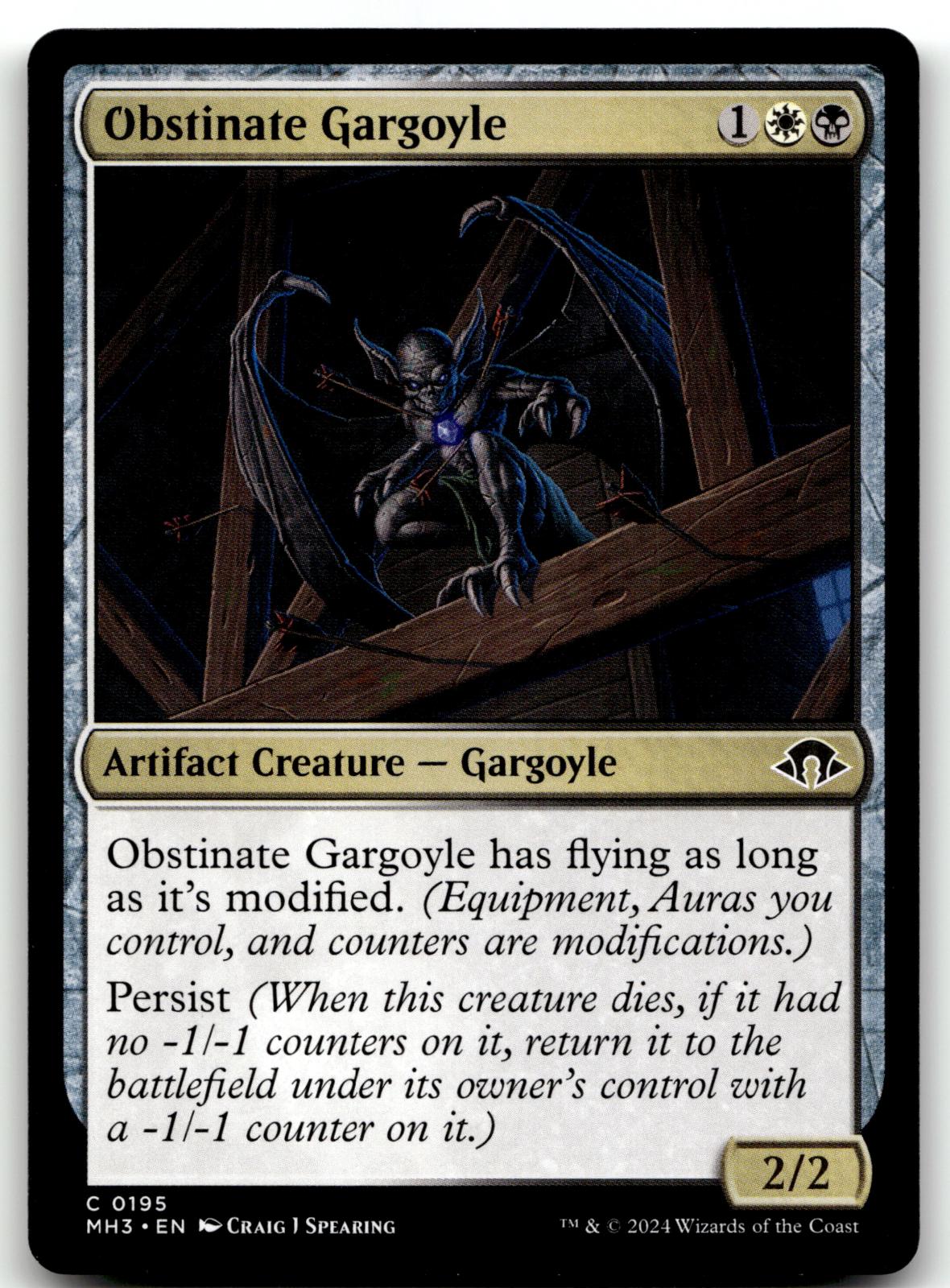 Obstinate Gargoyle 195 Common Modern Horizons 3 Magic: The Gathering Near Mint