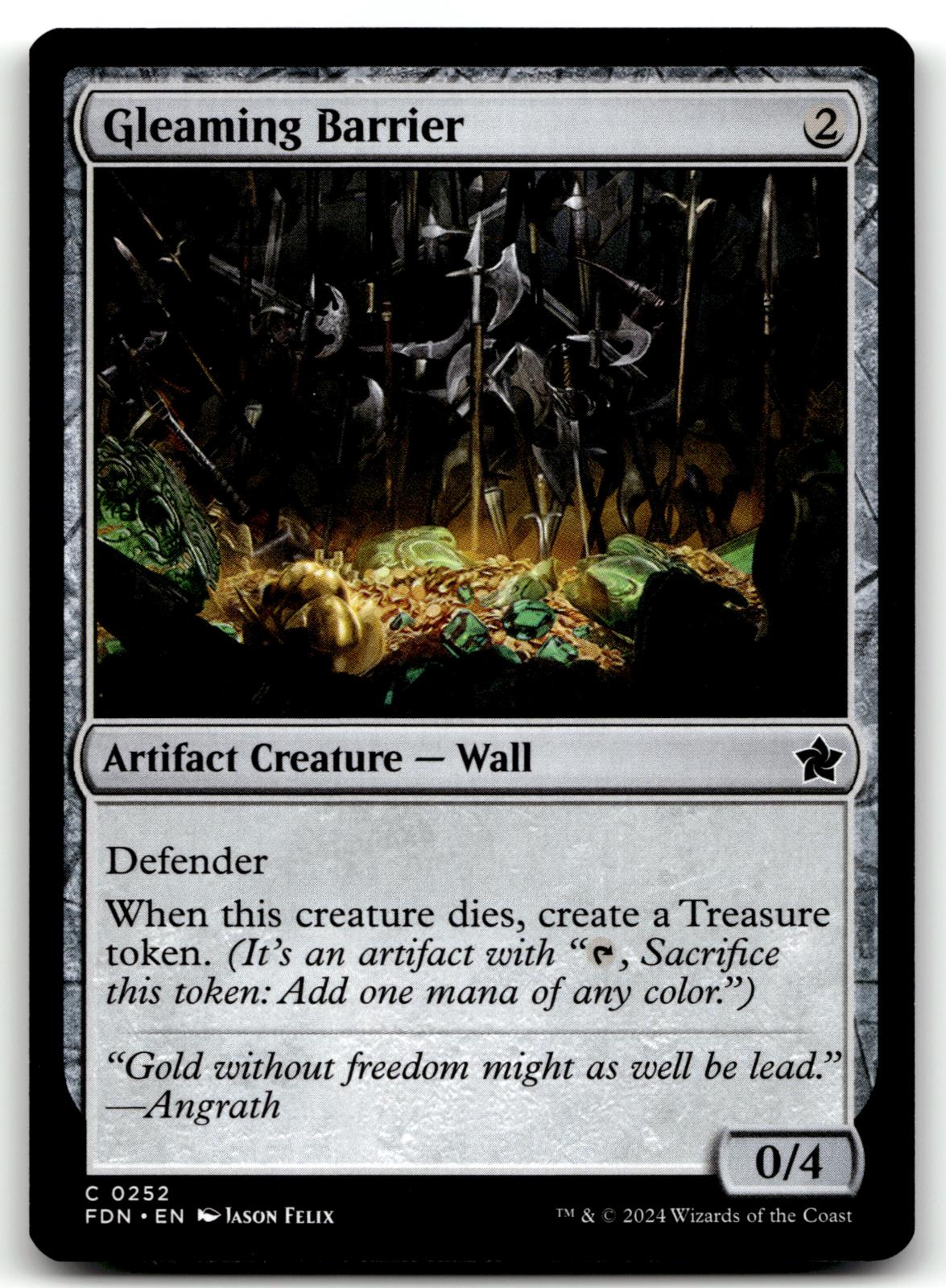 Gleaming Barrier 252 Common Foundations Magic: The Gathering Near Mint