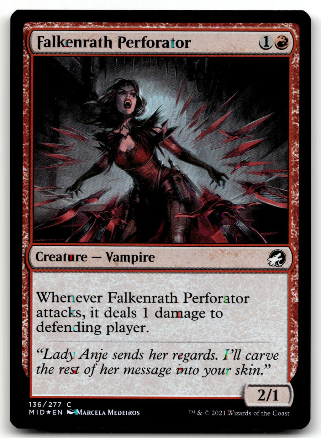 Falkenrath Perforator 136 Innistrad: Midnight Hunt Magic: The Gathering Foil NM