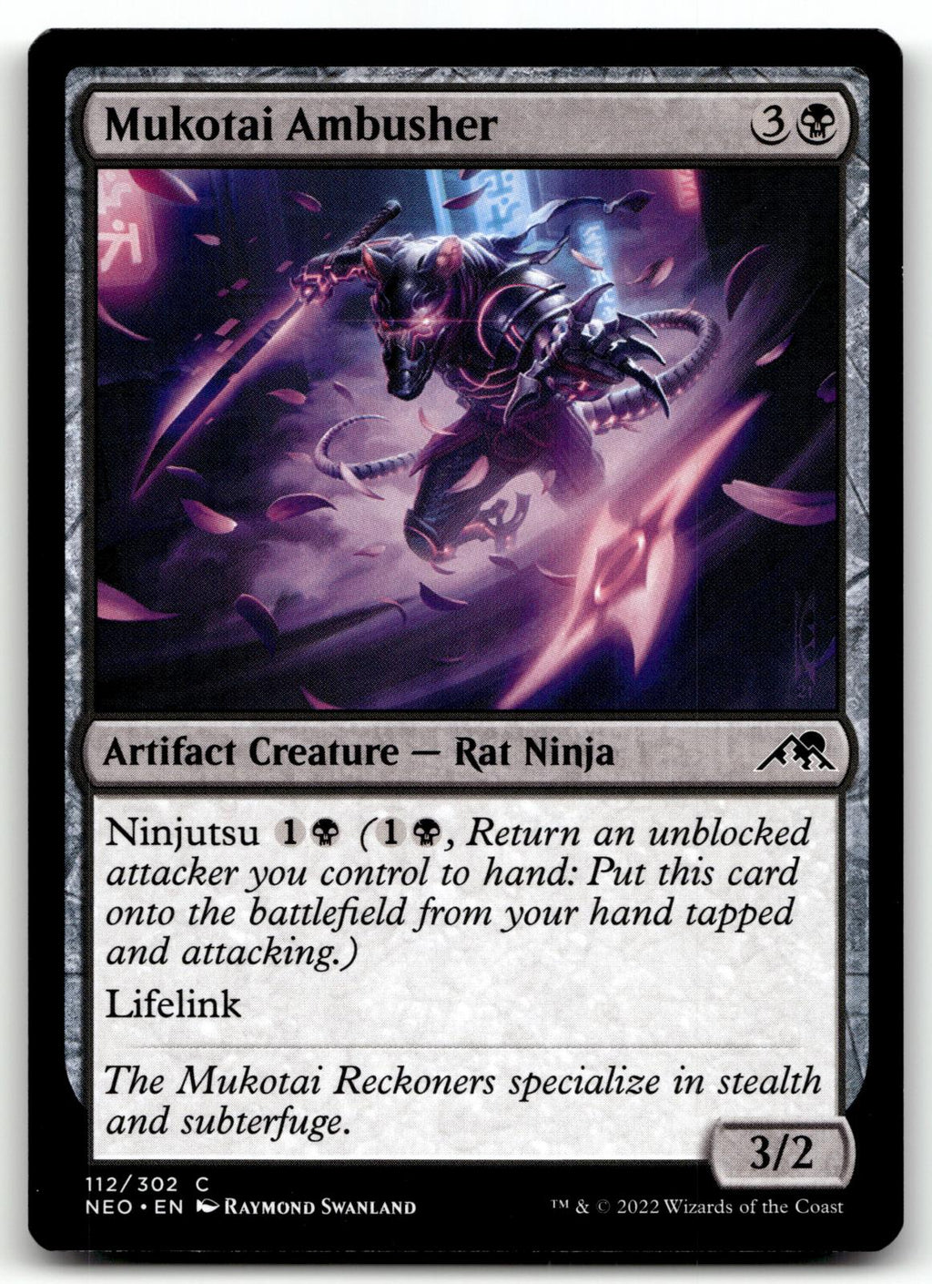 Mukotai Ambusher 112 Common Kamigawa: Neon Dynasty Magic: The Gathering NM