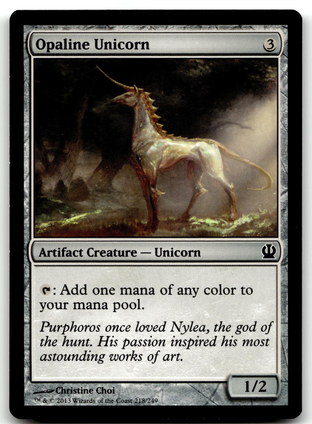 Opaline Unicorn 218 Common Theros Magic: The Gathering Near Mint