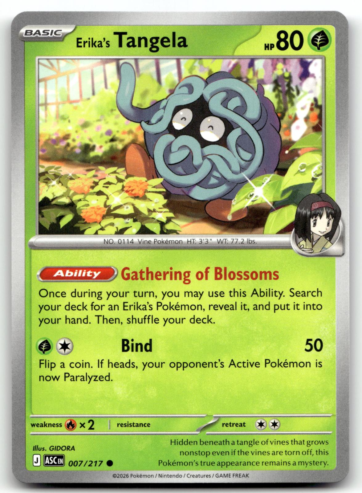 Erika's Tangela 007/217 Common Ascended Heroes Pokemon Near Mint
