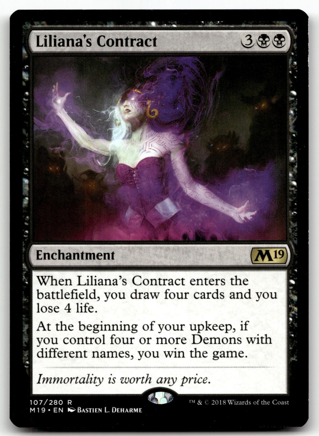 Liliana's Contract 107 Rare Core Set 2019 Magic: The Gathering Near Mint