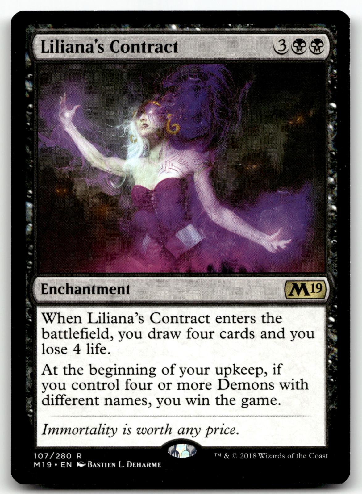 Liliana's Contract 107 Rare Core Set 2019 Magic: The Gathering Near Mint