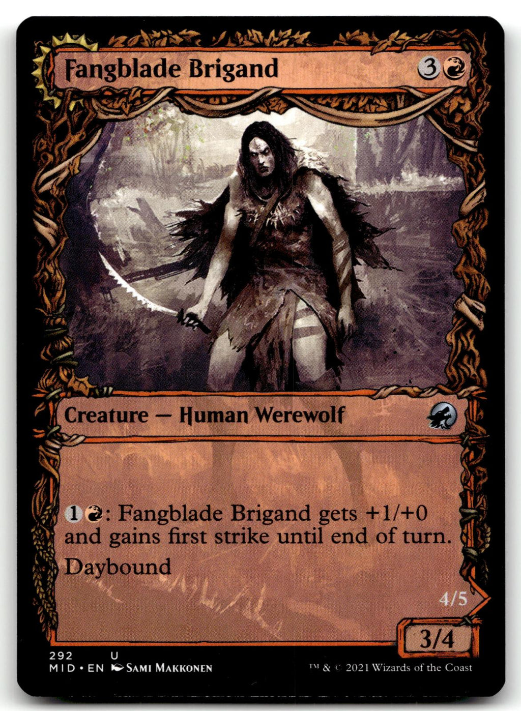 Fangblade Brigand (Showcase) 292 Innistrad: Midnight Hunt Magic: The Gathering NM