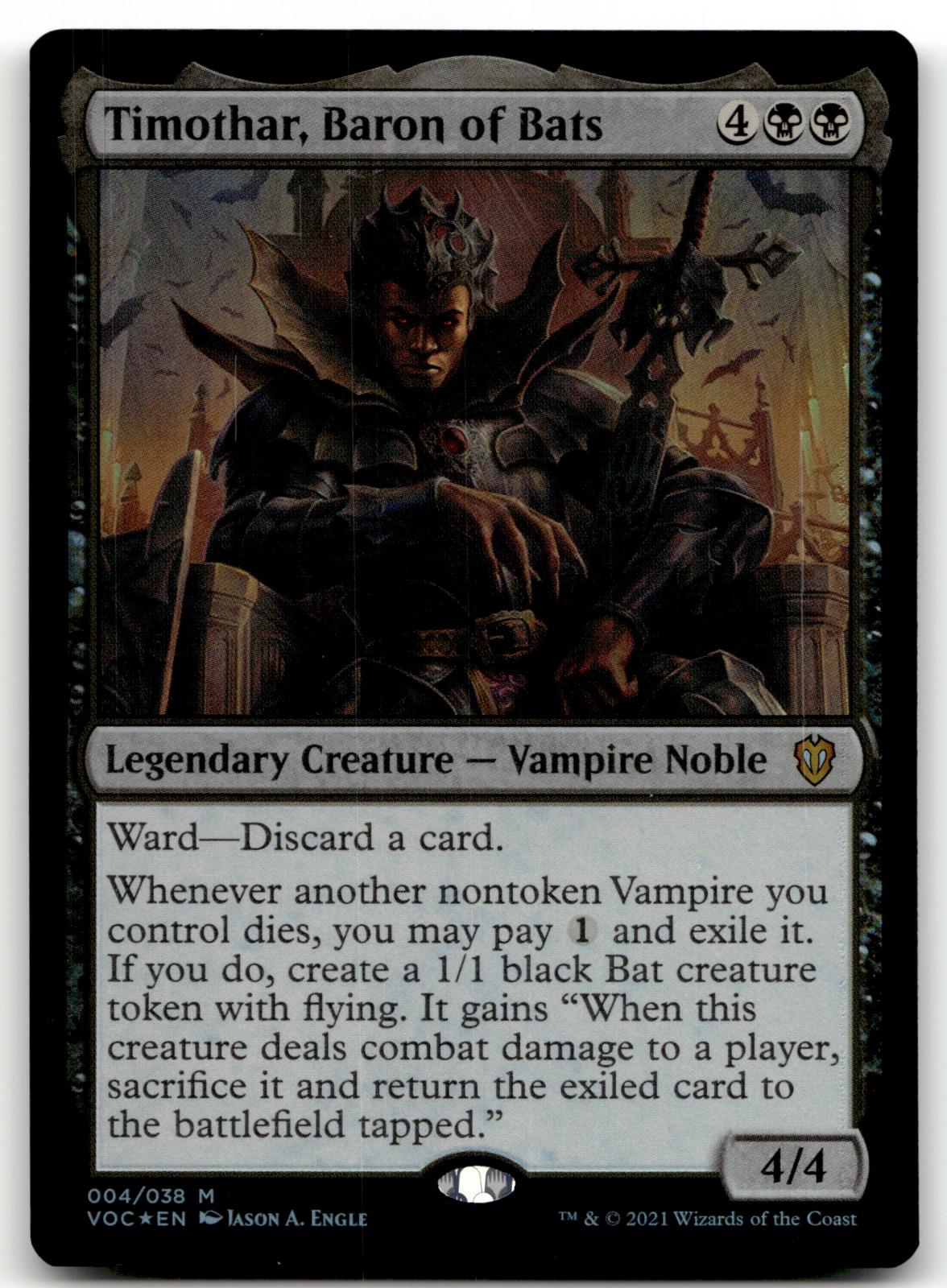 Timothar, Baron of Bats 4 Commander: Innistrad: Crimson Vow Magic: The Gathering Foil NM