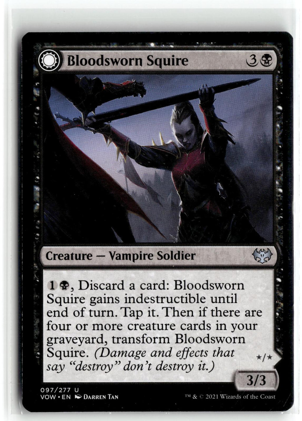 Bloodsworn Squire 97 Uncommon Innistrad: Crimson Vow Magic: The Gathering NM
