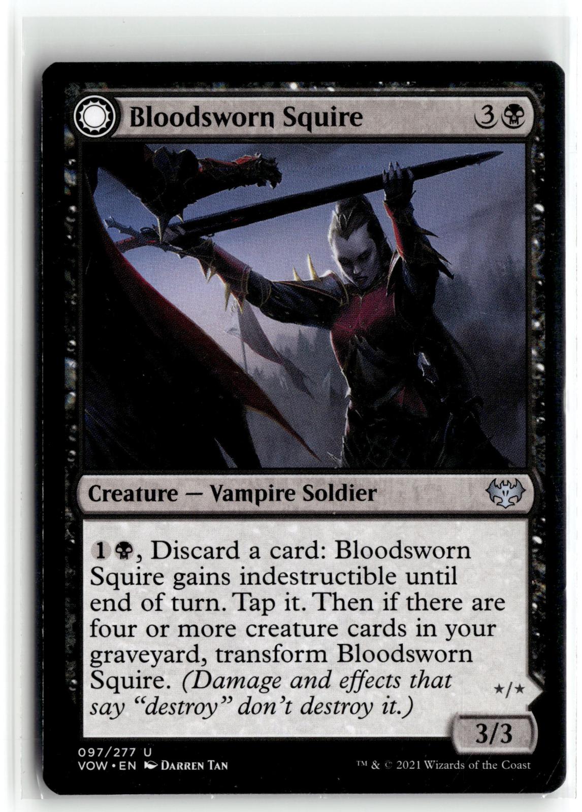 Bloodsworn Squire 97 Uncommon Innistrad: Crimson Vow Magic: The Gathering NM