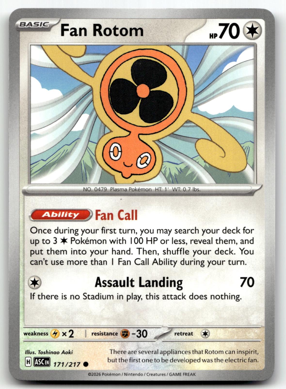 Fan Rotom 171/217 Common Ascended Heroes Pokemon Near Mint