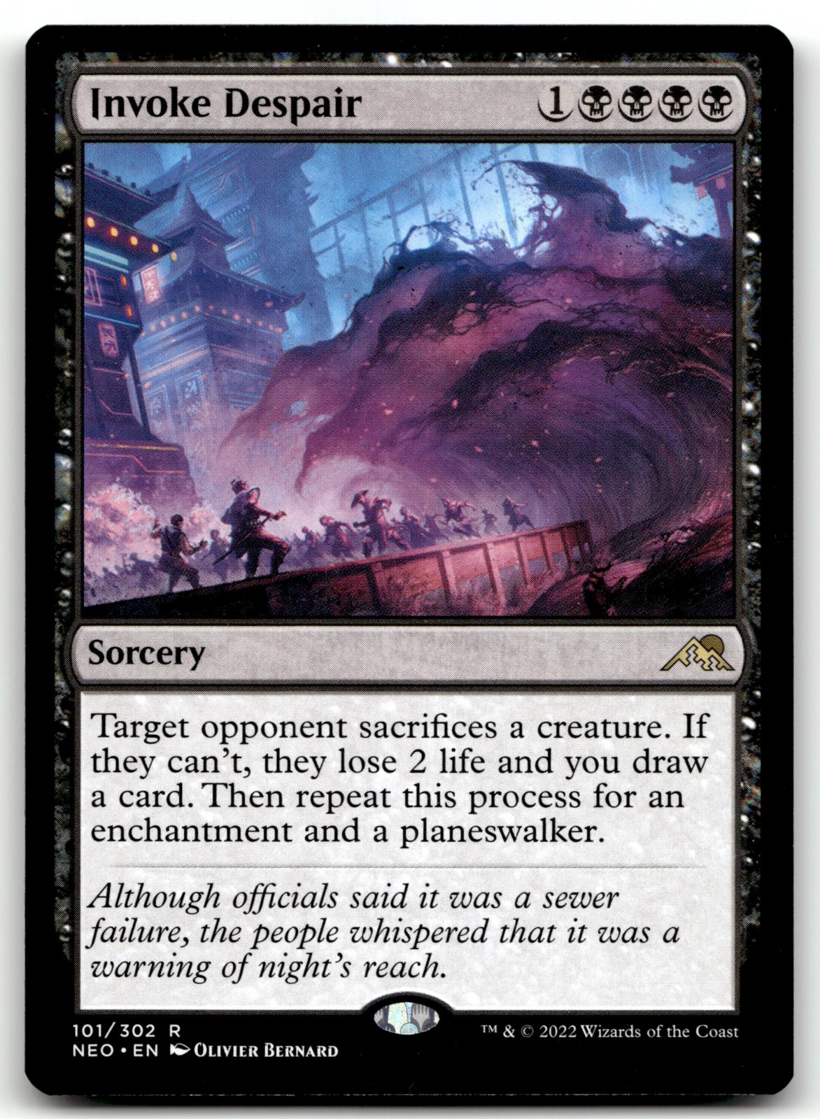 Invoke Despair 101 Rare Kamigawa: Neon Dynasty Magic: The Gathering Near Mint
