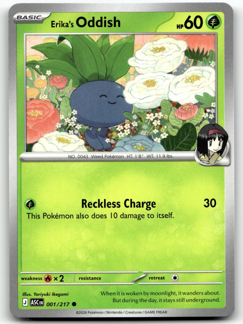 Erika's Oddish 001/217 Common Ascended Heroes Pokemon Near Mint