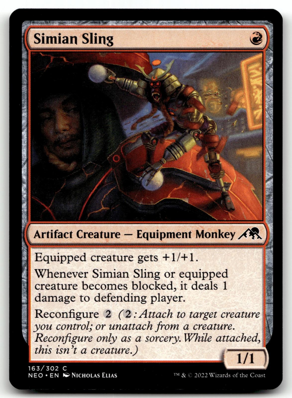 Simian Sling 163 Common Kamigawa: Neon Dynasty Magic: The Gathering Near Mint