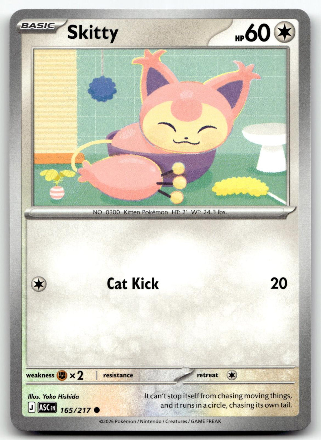 Skitty 165/217 Common Ascended Heroes Pokemon Near Mint